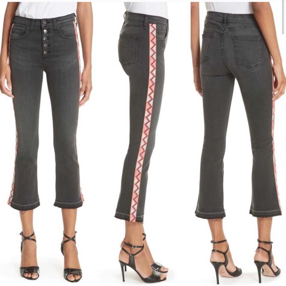 Veronica Beard cropped black stretchy flair jean